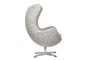 Дизайнерское кресло EGG CHAIR светло-серый матовый с эффектом состаренная кожа - 2