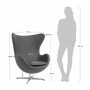 Дизайнерское кресло EGG CHAIR бежевый матовый с эффектом состаренная кожа - 4