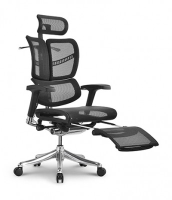 Кресло для руководителя Expert Fly черная сетка с подножкой RFYM01-BK