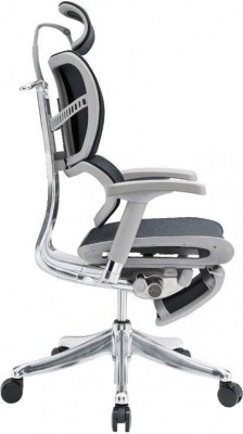 Кресло для руководителя Expert Fly серая сетка с подножкой RFYM01-G-GY